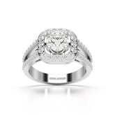 1.72 CT Round Cut Halo Lab Diamond Ring